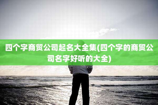 四个字商贸公司起名大全集(四个字的商贸公司名字好听的大全)
