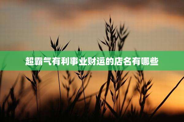 超霸气有利事业财运的店名有哪些