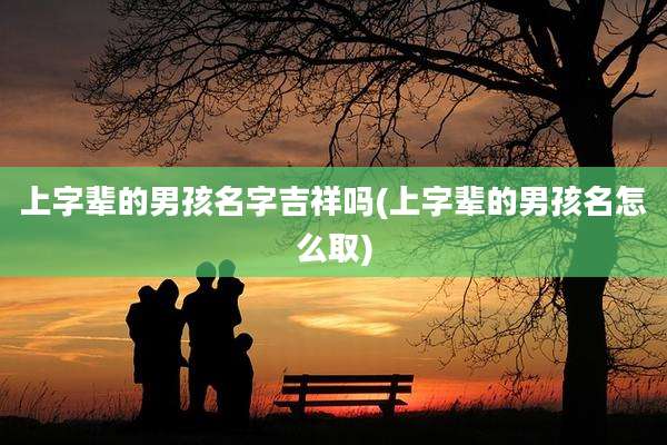 上字辈的男孩名字吉祥吗(上字辈的男孩名怎么取)