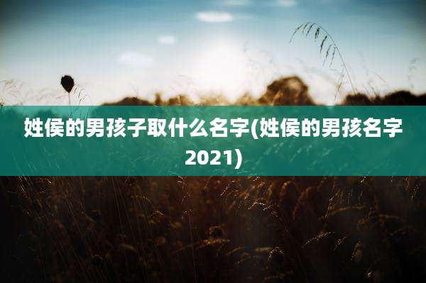 姓侯的男孩子取什么名字(姓侯的男孩名字2021)