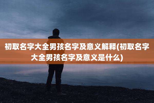 初取名字大全男孩名字及意义解释(初取名字大全男孩名字及意义是什么)