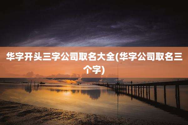 华字开头三字公司取名大全(华字公司取名三个字)