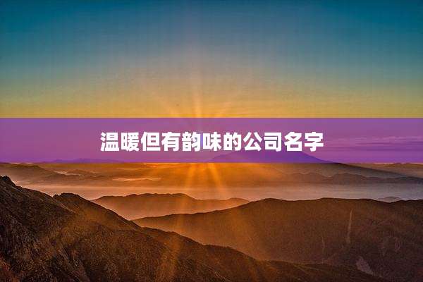 温暖但有韵味的公司名字
