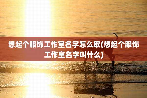 想起个服饰工作室名字怎么取(想起个服饰工作室名字叫什么)