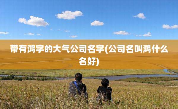 带有鸿字的大气公司名字(公司名叫鸿什么名好)