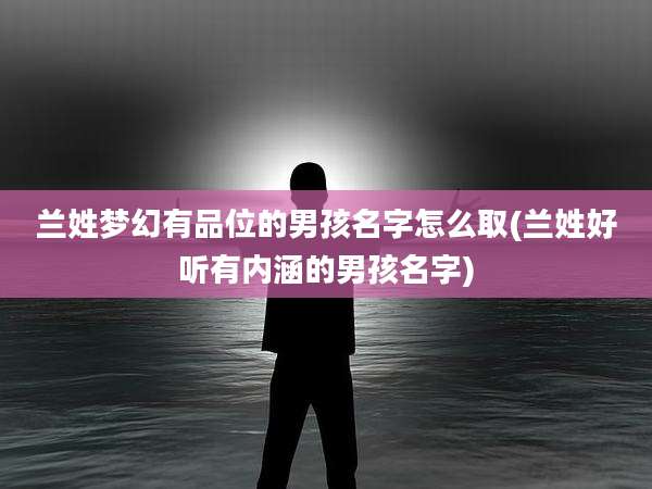 兰姓梦幻有品位的男孩名字怎么取(兰姓好听有内涵的男孩名字)