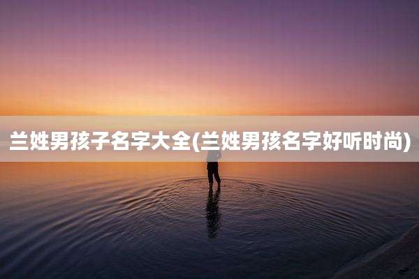 兰姓男孩子名字大全(兰姓男孩名字好听时尚)