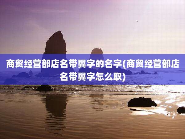 商贸经营部店名带翼字的名字(商贸经营部店名带翼字怎么取)