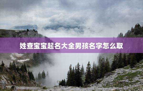 姓查宝宝起名大全男孩名字怎么取