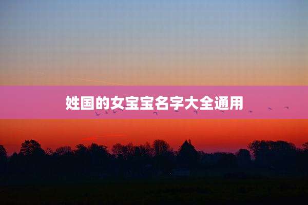 姓国的女宝宝名字大全通用