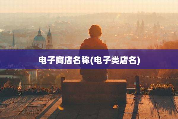 电子商店名称(电子类店名)