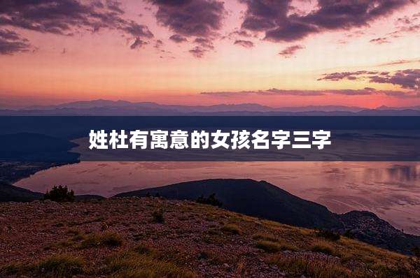 姓杜有寓意的女孩名字三字