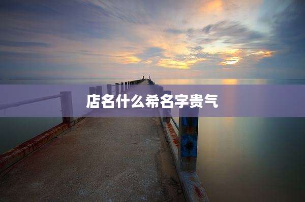 店名什么希名字贵气