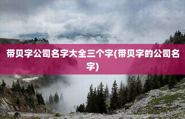 带贝字公司名字大全三个字(带贝字的公司名字)