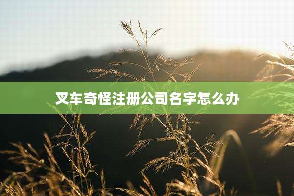 叉车奇怪注册公司名字怎么办