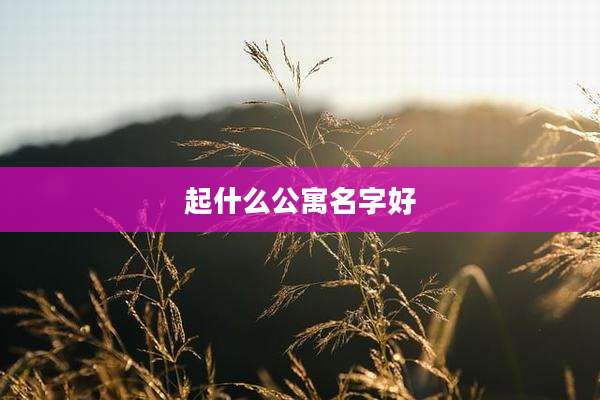起什么公寓名字好