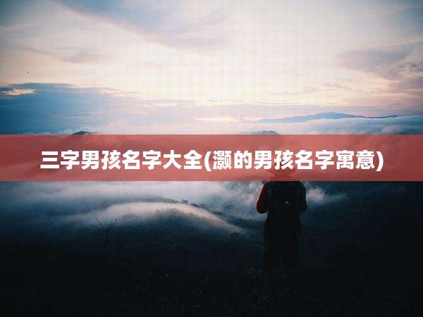 三字男孩名字大全(灏的男孩名字寓意)
