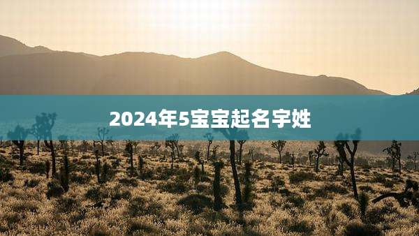 2024年5宝宝起名宇姓