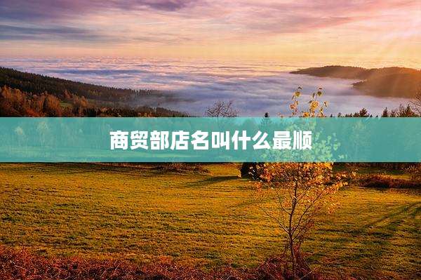 商贸部店名叫什么最顺