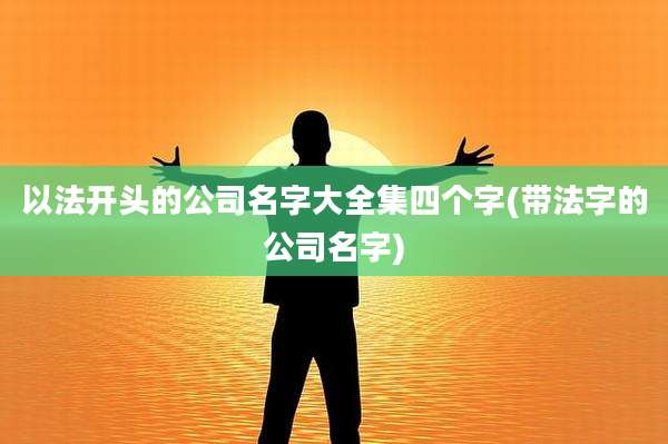 以法开头的公司名字大全集四个字(带法字的公司名字)