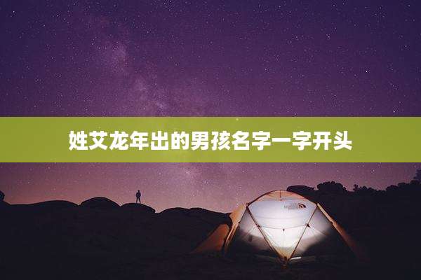 姓艾龙年出的男孩名字一字开头