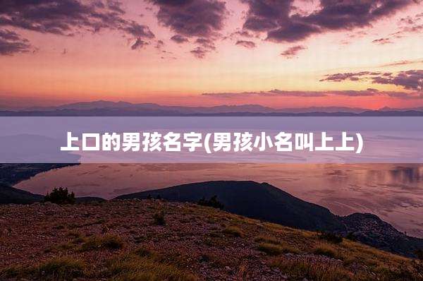 上口的男孩名字(男孩小名叫上上)