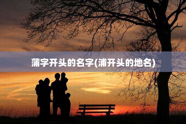 蒲字开头的名字(浦开头的地名)