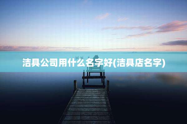 洁具公司用什么名字好(洁具店名字)