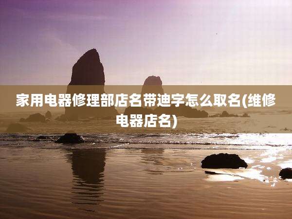 家用电器修理部店名带迪字怎么取名(维修电器店名)