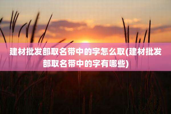 建材批发部取名带中的字怎么取(建材批发部取名带中的字有哪些)