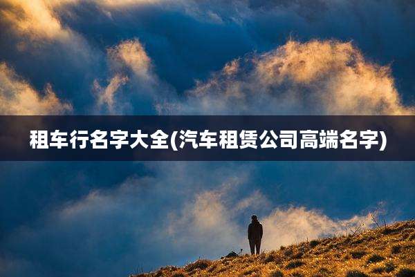 租车行名字大全(汽车租赁公司高端名字)