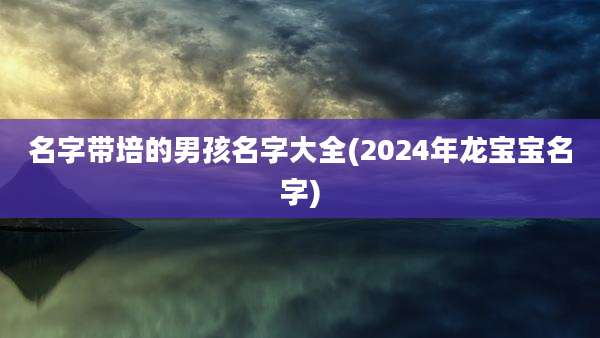 名字带培的男孩名字大全(2024年龙宝宝名字)