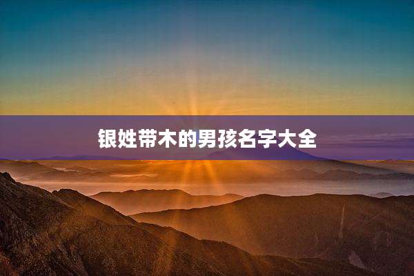 银姓带木的男孩名字大全