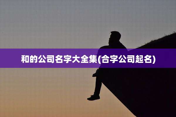 和的公司名字大全集(合字公司起名)