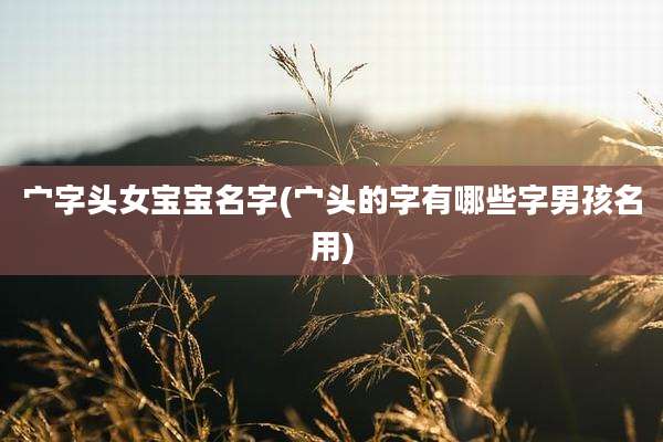 宀字头女宝宝名字(宀头的字有哪些字男孩名用)