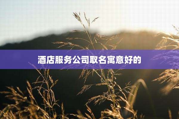 酒店服务公司取名寓意好的