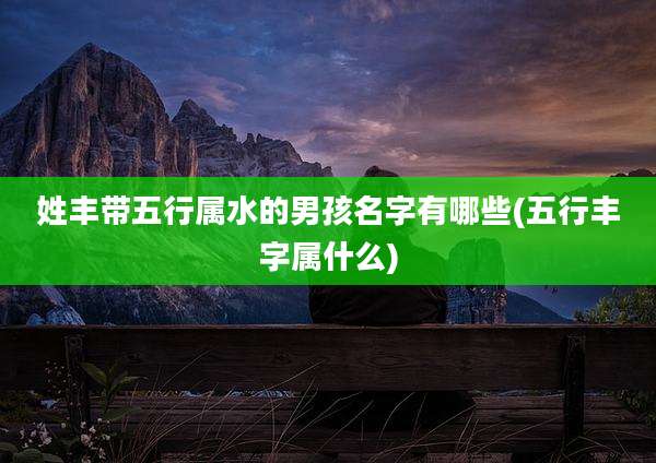 姓丰带五行属水的男孩名字有哪些(五行丰字属什么)