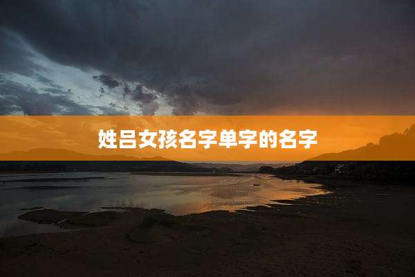 姓吕女孩名字单字的名字