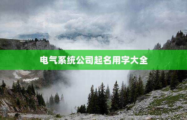 电气系统公司起名用字大全