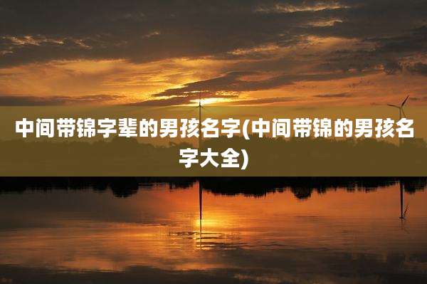 中间带锦字辈的男孩名字(中间带锦的男孩名字大全)