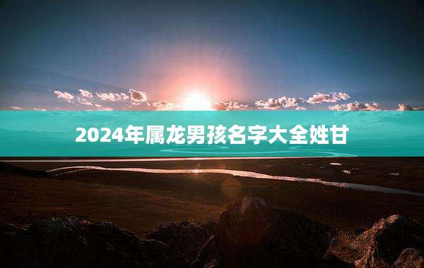 2024年属龙男孩名字大全姓甘