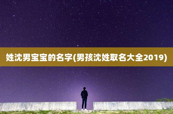 姓沈男宝宝的名字(男孩沈姓取名大全2019)