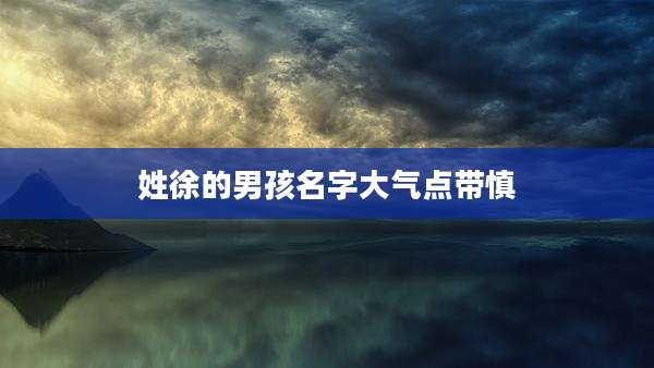 姓徐的男孩名字大气点带慎