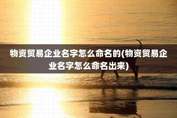 物资贸易企业名字怎么命名的(物资贸易企业名字怎么命名出来)