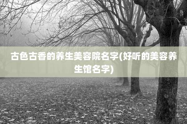 古色古香的养生美容院名字(好听的美容养生馆名字)