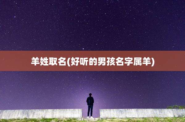 羊姓取名(好听的男孩名字属羊)
