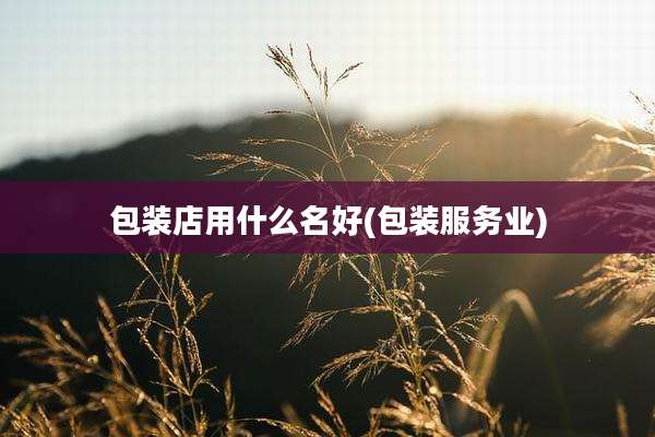 包装店用什么名好(包装服务业)