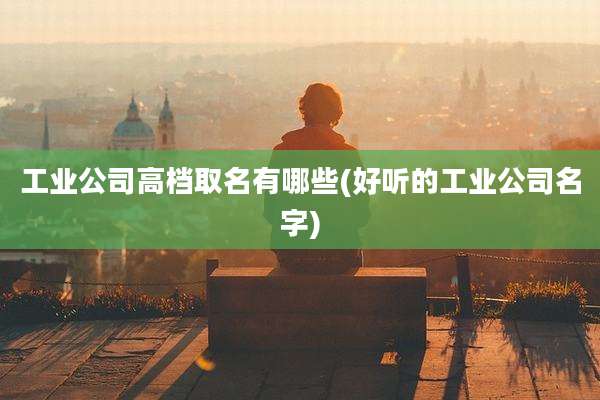 工业公司高档取名有哪些(好听的工业公司名字)
