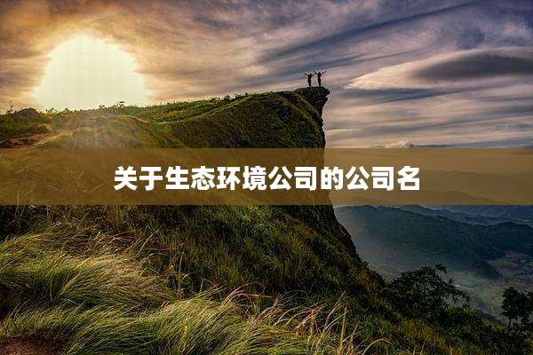 关于生态环境公司的公司名