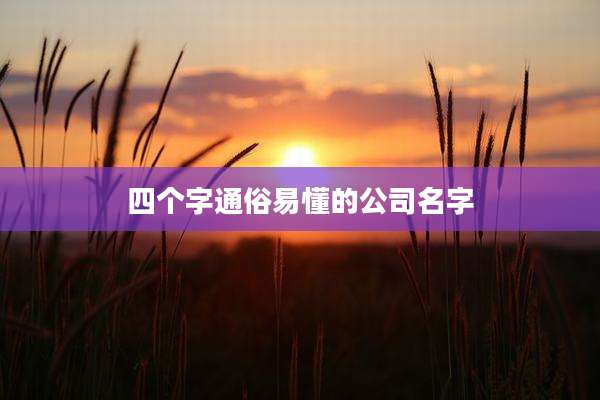 四个字通俗易懂的公司名字